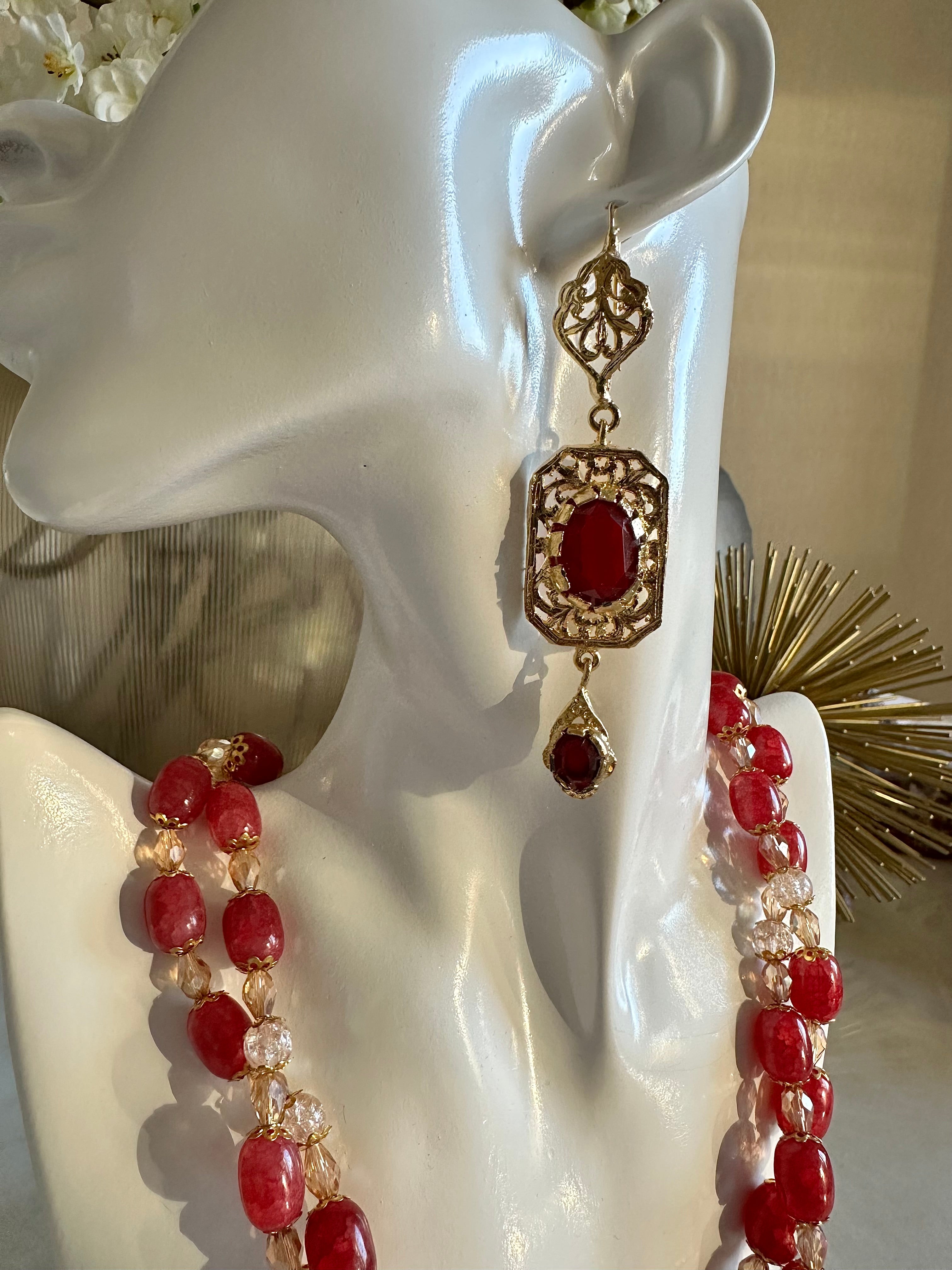 Necklace set rouge